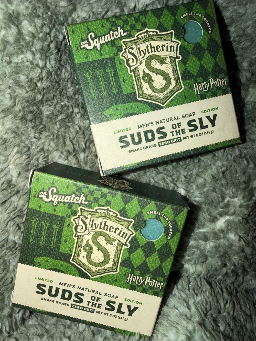 2 Dr. Squatch Slytherin Men’s Natural Soaps -Snake Grass-ZERO GRIT BNIB 5oz box